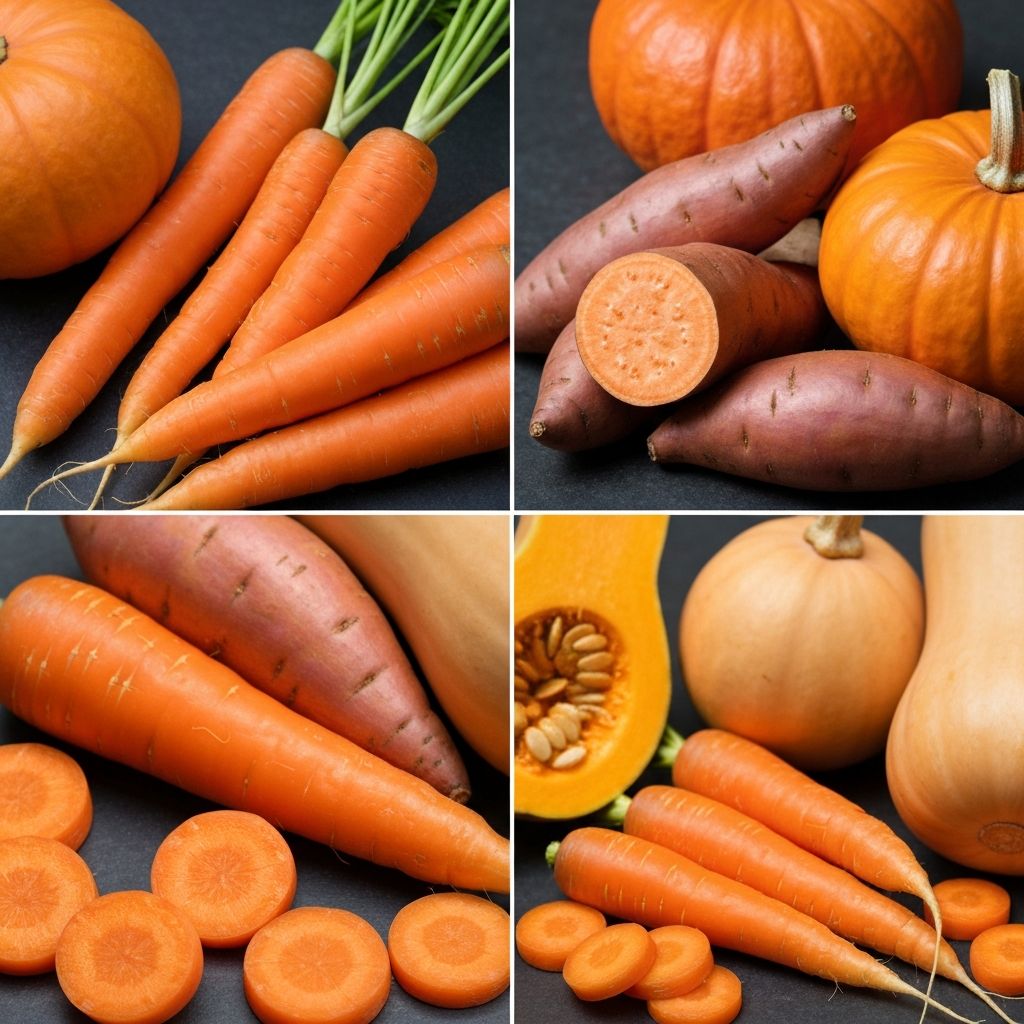 Carottes et patates douces riches en bêta-carotène